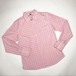 J Crew | Pink Plaid Slim Fit Button Down Size M